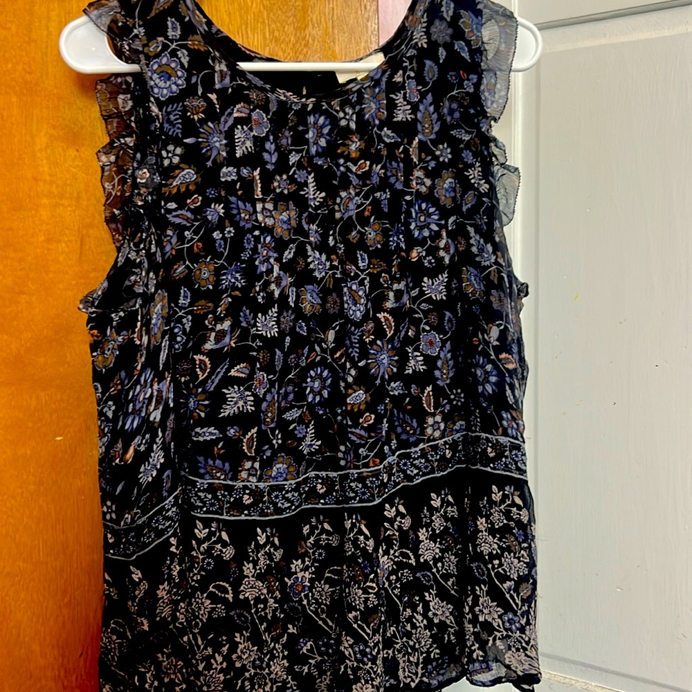 Joie silk chiffon top. Sheer but layered.